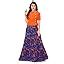 Buy Florence Women's Banglory Satin Silk Navy Blue and Pink Floral ...
