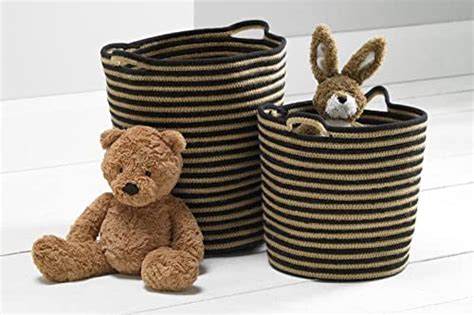 ONESTO® Handcrafted Round Woven Jute Basket Handmade (White/Beige ...