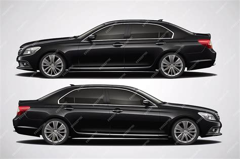 Black sedan car isolated on white vector | Premium AI-generated image