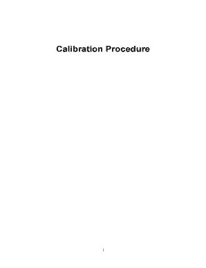 Fillable Online Calibration Procedure33Ndoc Fax Email Print - pdfFiller