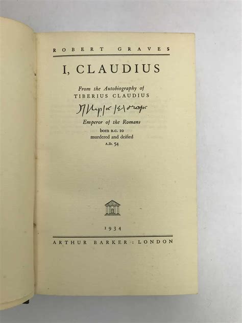 Robert Graves - I, Claudius - First UK Editions 1934