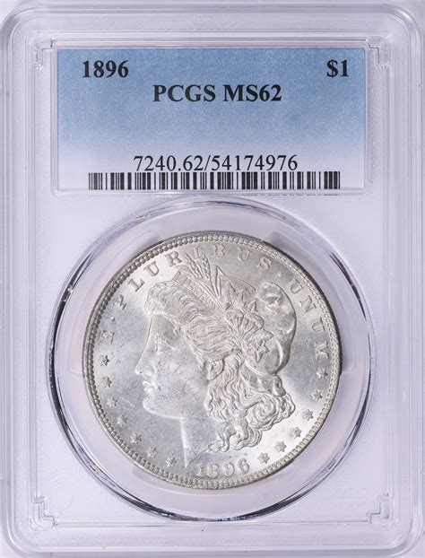 1896 Morgan Silver Dollar PCGS MS-62 (Item 1944404) | GreatCollections ...