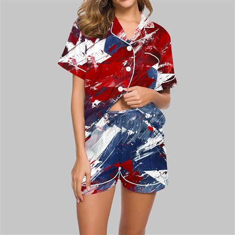 Independence Day Pajamas Sets American Flag Pajamas Women 4th of July ...