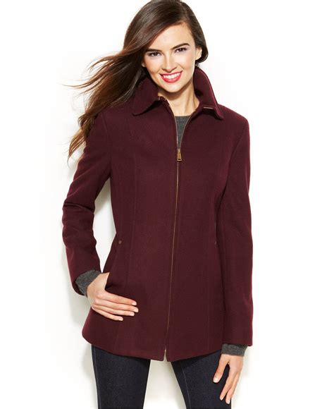 Nautica Zip-Front Wool-Blend Jacket - Coats - Women - Macy's | Coats ...