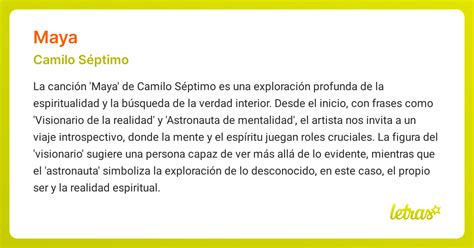 Significado de la canción MAYA (Camilo Séptimo) - LETRAS.COM