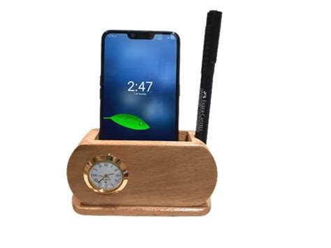 Wooden Pen Stand - Wood Pen Holder With Clock Manufacturer from Mumbai