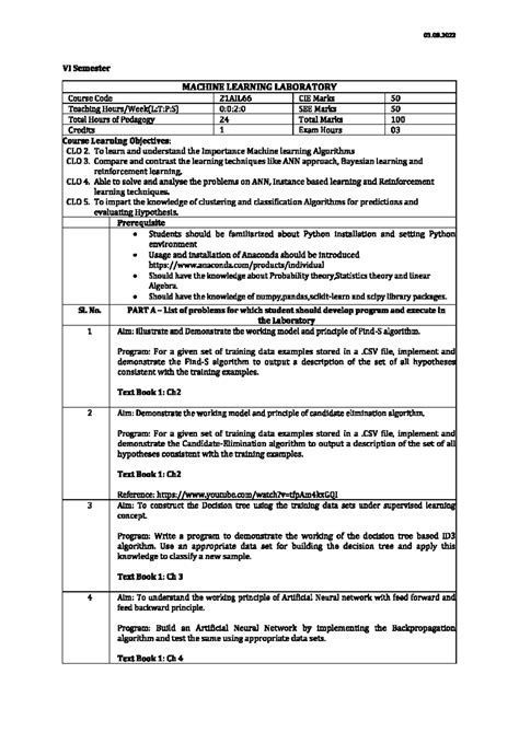 21AIL66MLAB - nil - 03.09 VI Semester MACHINE LEARNING LABORATORY ...