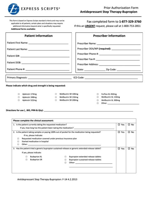 Express Scripts Prior Authorization Form Printable