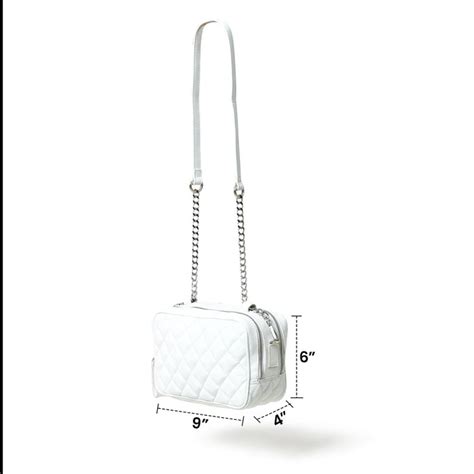 Stylish Mini Quilted Crossbody Bag, White — MaheTri