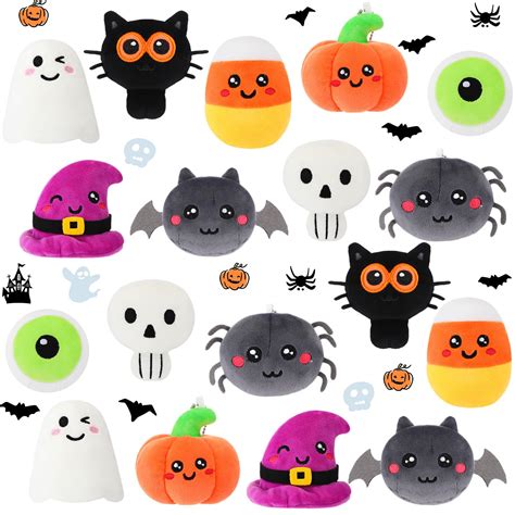Amazon.com: HyDren 18 Pcs Halloween Plush Toy bulk 4 Inch Halloween ...