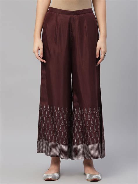 Buy Maroon Printed Polyester Palazzos Online at Rs.299 | Libas
