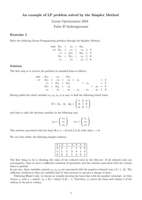 Image result for LP Simplex Method Sample Problems