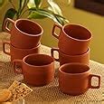 Buy ExclusiveLane Handmade Earthen Clay Tea & Coffee Cups Mugs, 250 ml ...