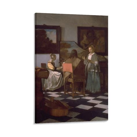 Johannes Vermeer Print Painting The Concert(1) Picture Print Canvas ...