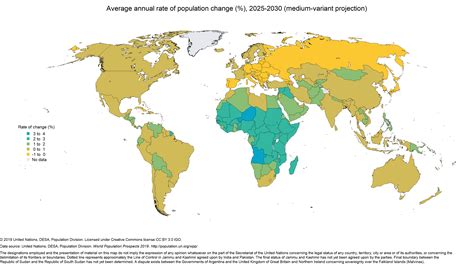 Average Population Growth rate 2025-2030 : r/MapPorn
