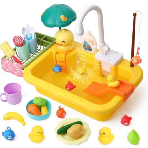 Buy VikriDA Kids Play Sink Kitchen Set with Automatic Water Cycle ...