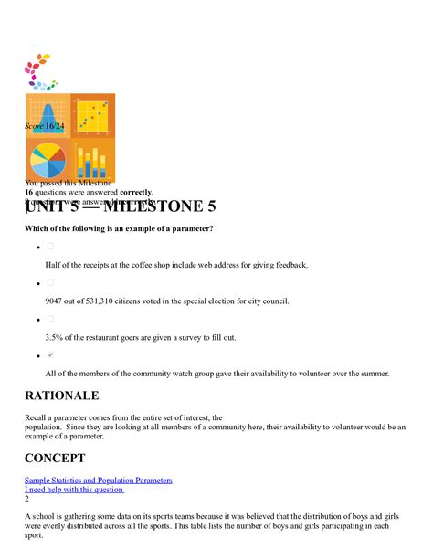 Sophia Statistics Unit 5 Milestone, attempt score: 16 Out of 24 ...