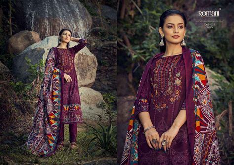 Romani Maria B Pakistani Embroidery Kashmiri Pashmina Dress Material