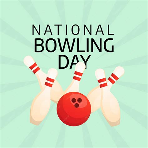 National bowling day design template for celebration bowling vector ...