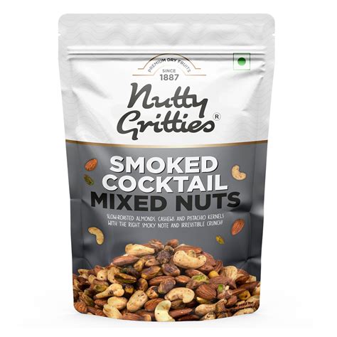 Nutty Gritties Premium Smoked Cocktail Mixed Nuts 200g - Roasted and ...