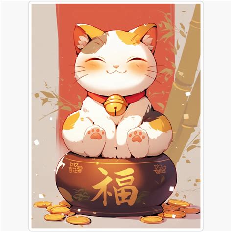 DOPASTICKER I Have Illustrated A Cat That Brings Good Fortune, Known As ...