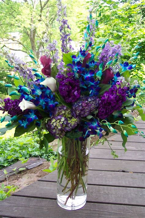 Simple Blue And Purple Flower Arrangements