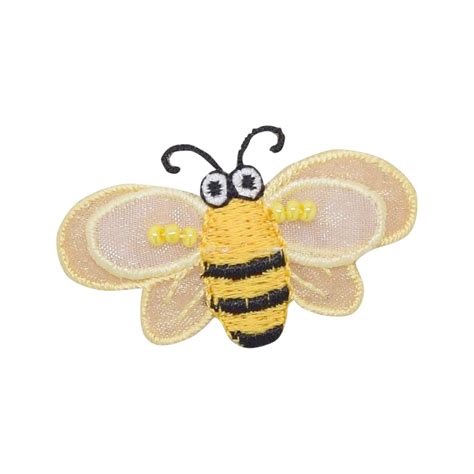 3D Bumble Bee, Beaded, Organza Layered Wings, Embroidered, Iron on ...