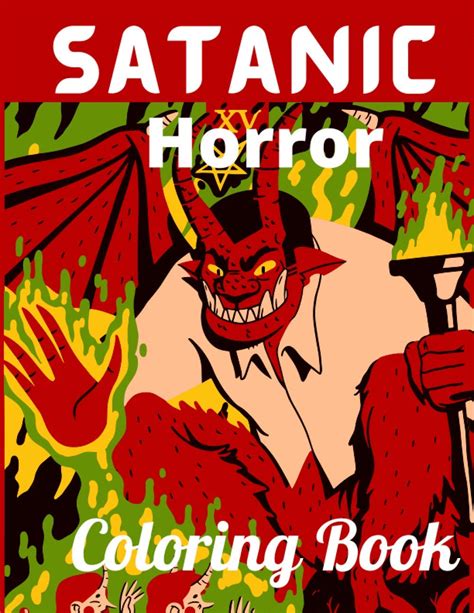 Buy Satanic Horror Coloring Book: Baphomet, Satan, Lucifer, Black Goat ...