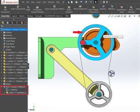 SolidWorks Belt Feature 的图像结果