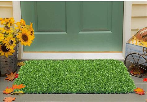 Buy STATUS Artificial Grass Mat, Floor Mat, Door mat Natural Green ...