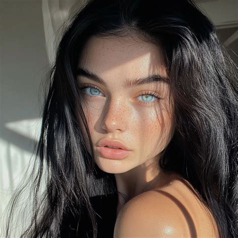 Girl with black hair and blue eyes | Woman with blue eyes, Blue eyes ...
