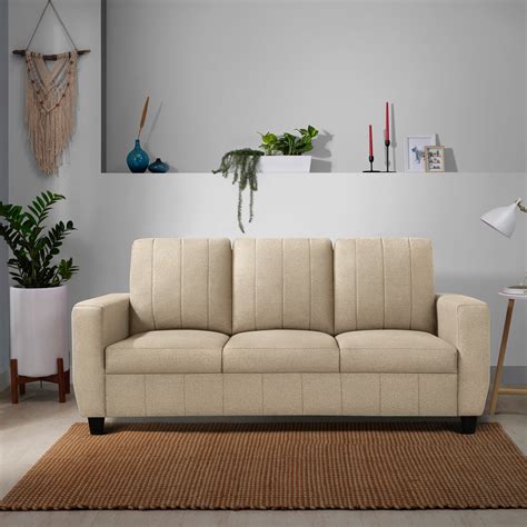 Sofa Bae - 3 Seater Sofa (Fabric, Pebble Brown) – Sleepyhead Home Decor ...
