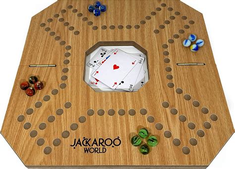 Amazon.com: Jackaroo Board Game - 2-4 Player Marble Board Games ...