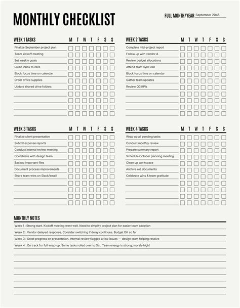 Free Checklist Templates - Edit and Print