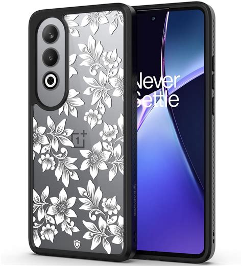 Best OnePlus Nord CE4 Back Cover Case | Impulse - Black (Floral White)