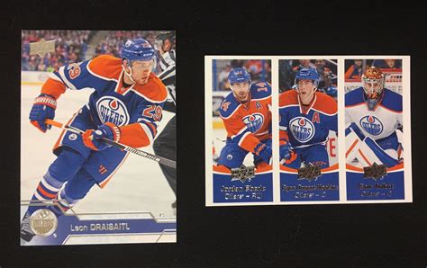 LEON DRAISAITL UPPER DECK CARD & EBERLE, NUGENT-HOPKINS, TALBOT TRIPLE ...