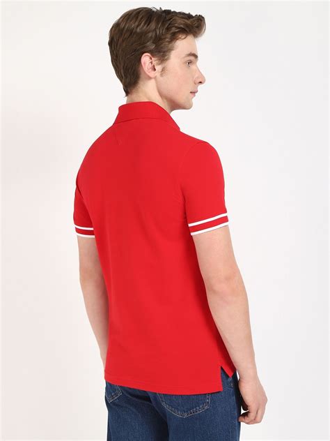 Buy Tommy Hilfiger Solid Regular-Fit Cotton Polo T-Shirt Online