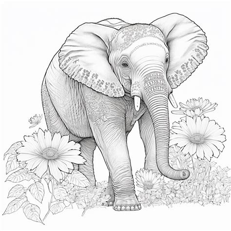 White Elephant Coloring Page