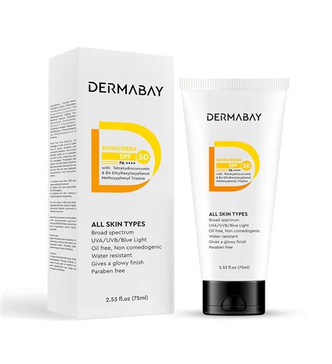 Dermabay Sunscreen SPF 50, PA++++ | Invisible Glowy Finish, Quickly ...