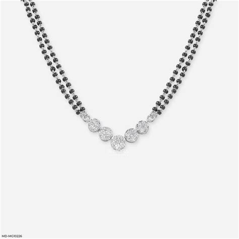 Bubble pave Diamond Mangalsutra Pendant 18K Yellow Gold – Maiora Diamonds