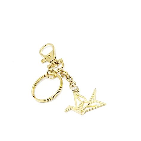 Origami Keychain Goldtone Oragami Crane Keychain Gift - Etsy