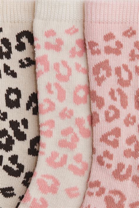 Light pink/Leopard print 10-pack socks for kids | H&M IN