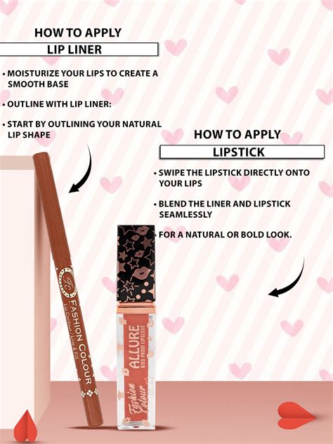 Platinum Allure Kiss Proof Lip Gloss (Peachy Peach- 6ml) & Lip Liner ...