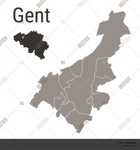 Gent Map Ghent Vector & Photo (Free Trial) | Bigstock