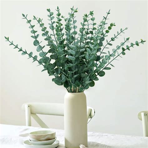 Buy Xtore 8 Pcs Artificial Eucalyptus Leaves Sticks for Home Decor ...