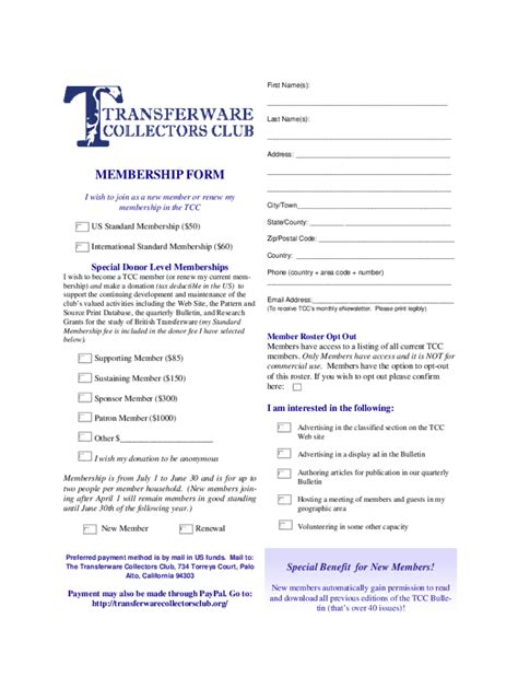 Fillable Online Membership Form Revised v3 12-08-2010 Fax Email Print ...