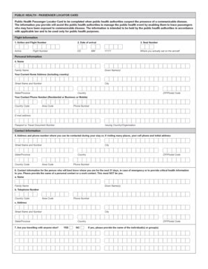 Image result for Example of Passenger Locator Form