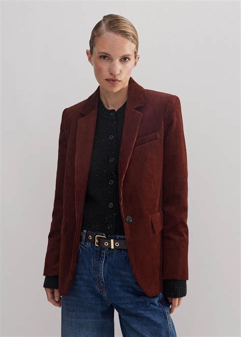 Women's Brown Chunky Cord Blazer | ME+EM | Blazer, Cord blazer, Maxi ...