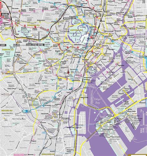 Tokyo downtown map - Downtown Tokyo map (Kantō - Japan)