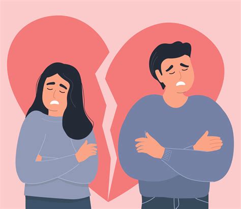 A couple in a quarrel keeps a broken heart. The concept of complex ...